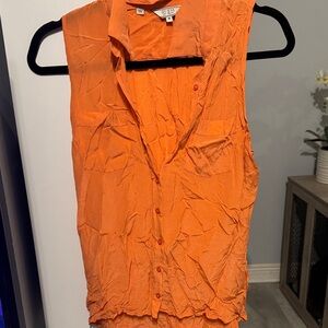 Guess Women's Vibrant Orange Button Down Shirt